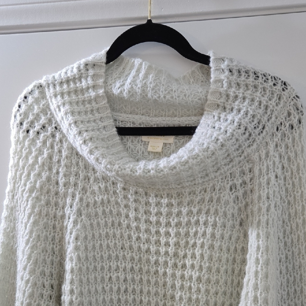 Anthropologie Maeve Dionne Mint Retro Bell-Sleeved Sweater Medium  - Picture 3 of 6